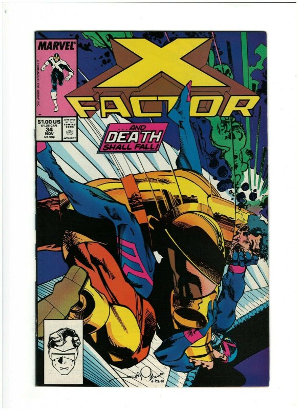 X-Factor #34 VF+ 8.5 Marvel Comics 1988 Archangel & Apocalypse app.