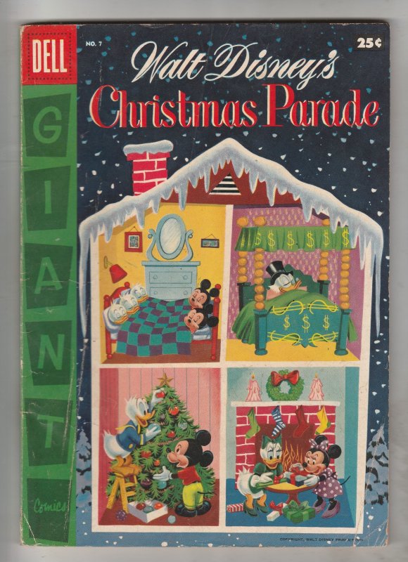 Walt disneys christmas parade comics black and white drawing