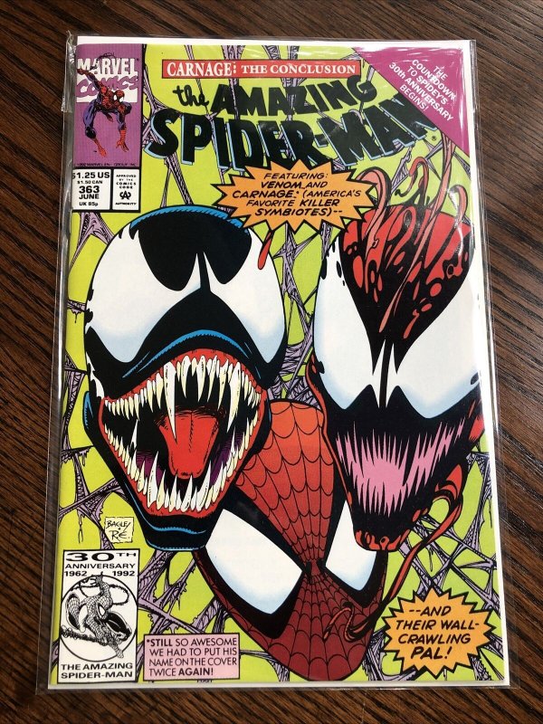 Amazing Spider-Man #363 PRIMO!! 1992 Marvel Carnage Venom NM