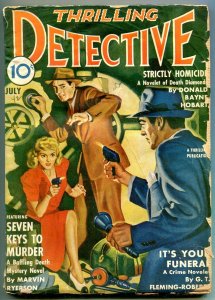 Thrilling Detective July 1942-Safe Cracker cover-GT Fleming-Roberts g/vg