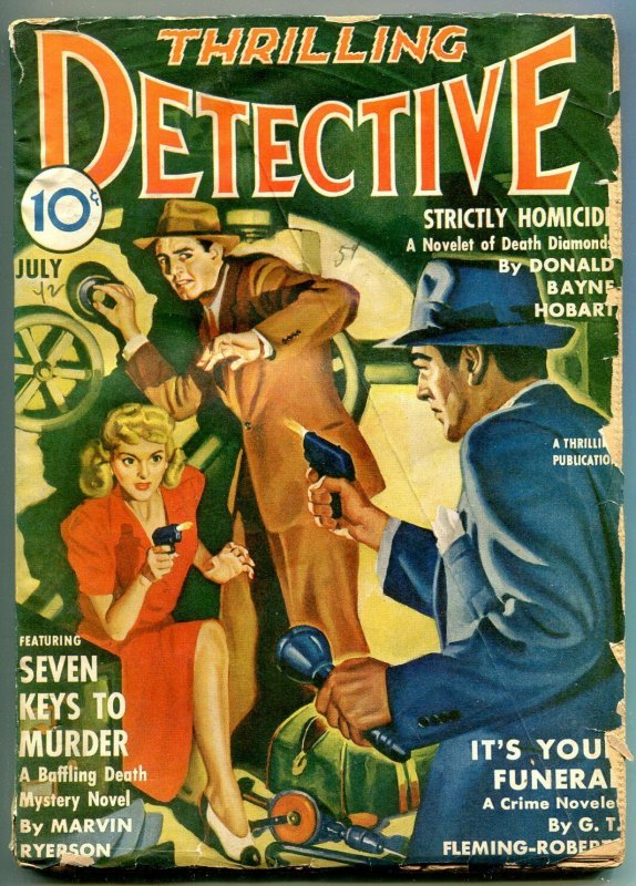 Thrilling Detective July 1942-Safe Cracker cover-GT Fleming-Roberts g/vg