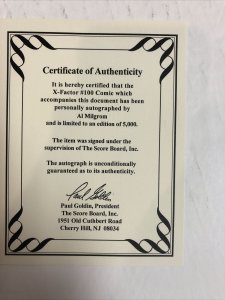 X-Factor (1994)  # 100 (NM) Signed by Al Milgrom  638/5000