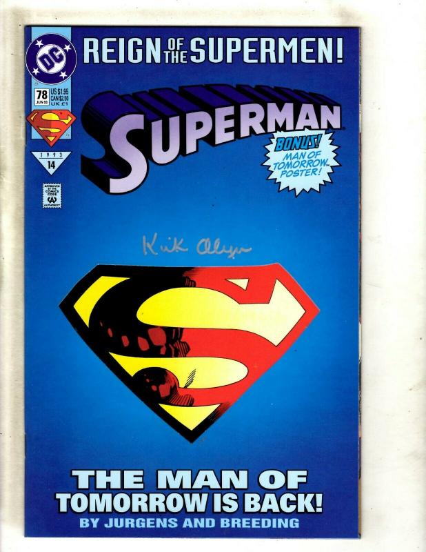 5 Superman DC Comics SIGNED W/COA By Kirk Alyn # 500 501 Action 687 22 78 J371