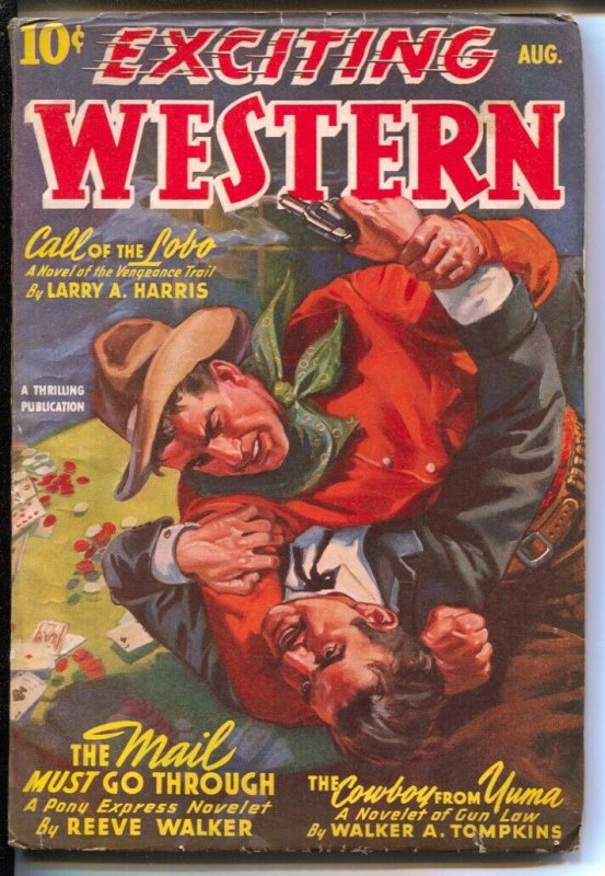 Exciting Western 8/1943-Thrilling- Alamo Paige of Pony Express-Navajo Raine-b...