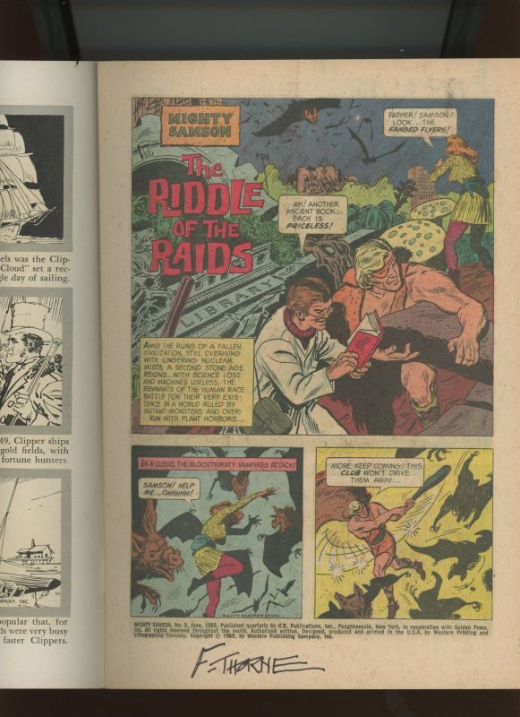 (1965) Mighty Samson #2: SILVER AGE! SIGNED BY FRANK THORNE! FILE COPY! (8.0)