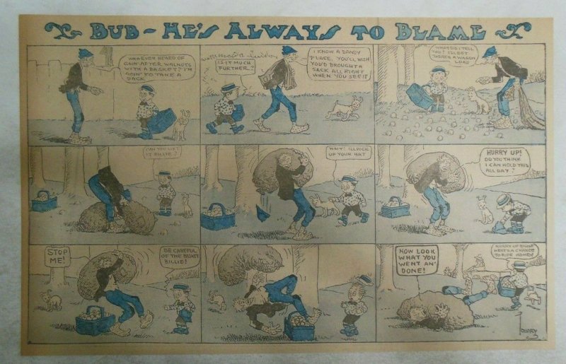 Bud He's Always to Blame Sunday Page by Lowry from ?/1911 Half Full Page Size!