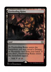 FOREBODING RUINS | RARE | COMMANDER: DOMINARIA UNITED #211 | MTG 2022
