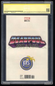 Deadpool: Back in Black #5 CBCS NM/M 9.8 Signed Kirkham KRS Comics B&W Virgin