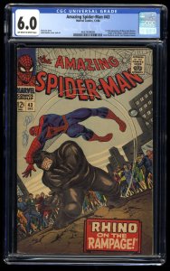 Amazing Spider-Man #43 CGC FN 6.0 1st Full Appearance Mary Jane!