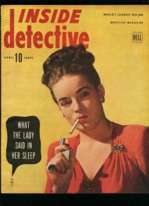 INSIDE DETECTIVE APRIL 1946-GOOD GIRL ART-TRUE CRIME- FN