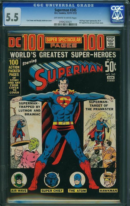 Superman #245 (DC 100-Page Super Spectacular #7) (1972) CGC 5.5 FN-