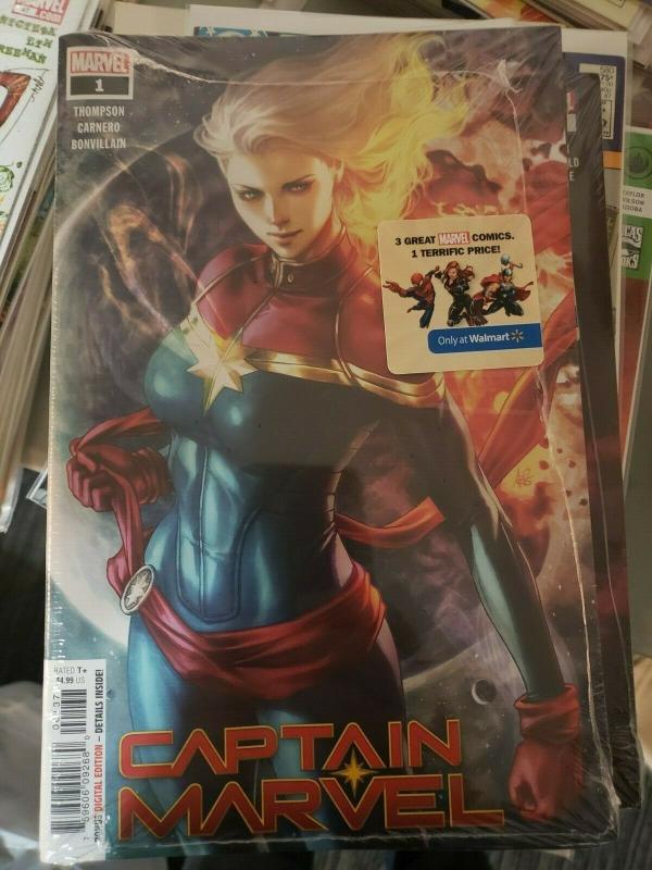 Captain Marvel #1 Artgerm Walmart Exclusive Variant Cover Marvel Comic Book