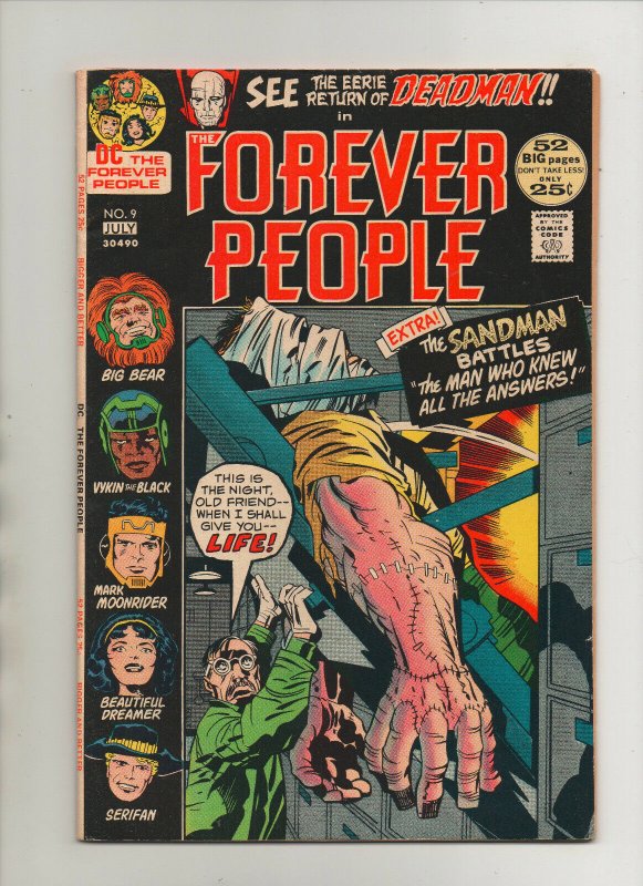 Forever People #9 - Jack Kirby! Monster In The Morgue - (Grade 8.0) 1972