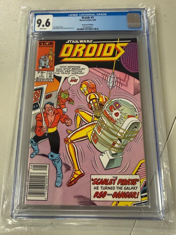 Droids # 3 CGC Graded 9.6 Marvel Star Comic Book Star Wars 1986 Newsstand JH34