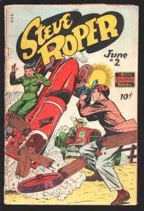 Steve Roper #2 1948-Famous Funnies-Camera car crash cover-Gambling story-Cove...