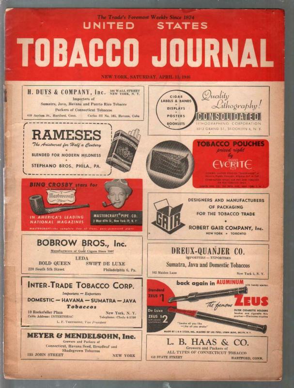 United States Tobacco Journal 4/13/1946-Topps Gum-classic ads-G