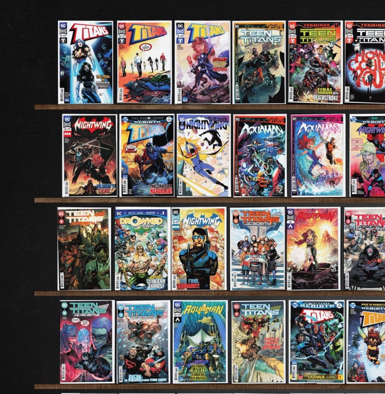 Huge Lot 140+ Comics with Nightwing, Titans, Aquaman, World& & More!