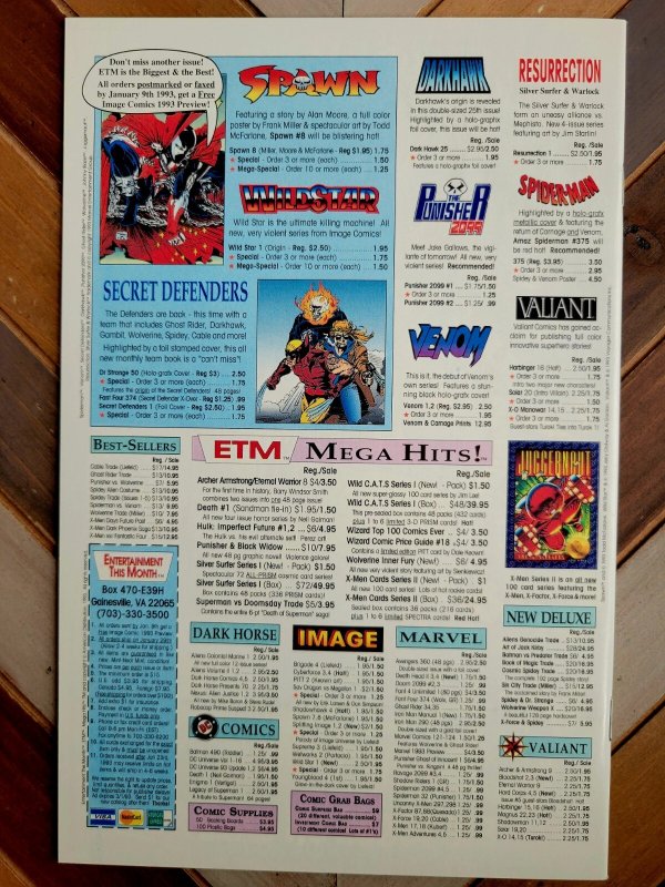 Savage Dragon #3 Final Issue 1st Series (Image 1993) w Poster! Erik Larsen / VF