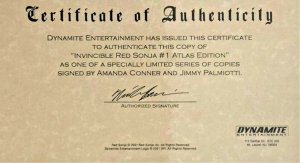 INVINCIBLE RED SONJA #1 ATLAS SIGNATURE SERIES AMANDA CONNER COVER W/COA NM 2021