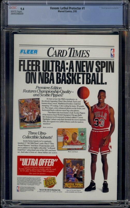 VENOM LETHAL PROTECTOR #1 CGC 9.4 1ST VENOM IN HIS OWN TITLE 8009