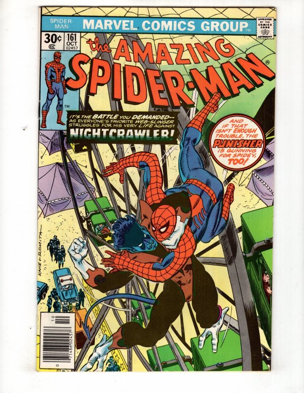 The Amazing Spider-Man #161 (F/VF) 1976 NIGHTCRAWLER ! PUNISHER! / ID#151-A