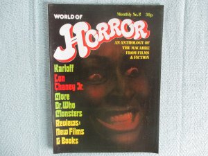 World Of Horror #8 Karloff, Lon Chaney Jr, Dr Who Monsters Dallruth Pub VG/FN