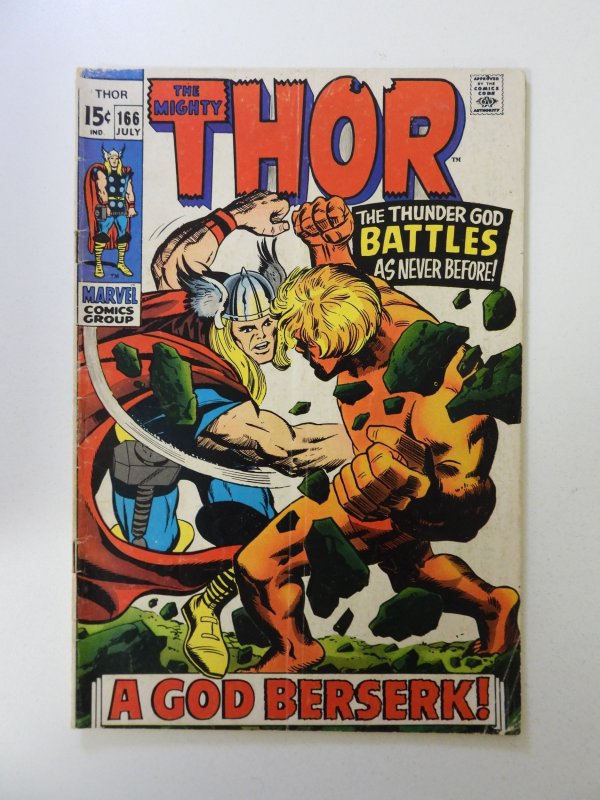 Thor #166 (1969) GD condition centerfold detached both staples