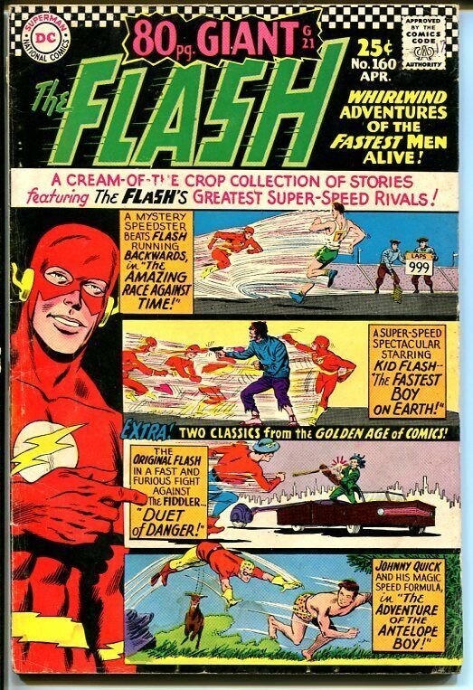 FLASH #160 GIANT JOHNNY QUICK BEATNIKS KID FLASH-1966 VG