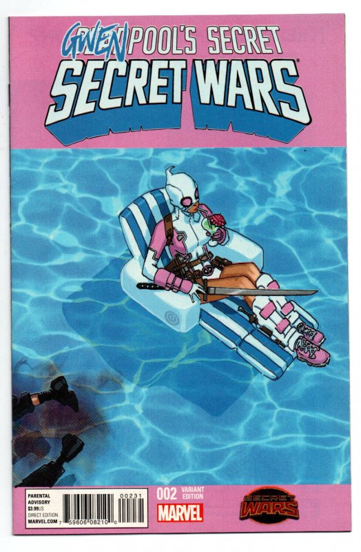 Deadpool's Secret Secret Wars #2 Bachalo Variant - 1st Gwenpool - KEY- 2015 - NM