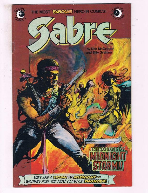 Sabre #6 VF Eclipse Comics Comic Book McGregor Midnight Storm DE16