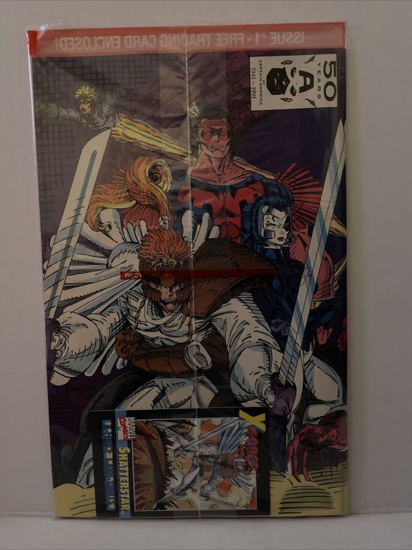 X-force #1 poly bagged Lot Of 5 -Shatterstar Deadpool Team Cable And Sunspot Crd