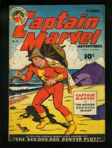CAPTAIN MARVEL ADVENTURES #30-ROBINSON CRUSOE COVER-'43 FN