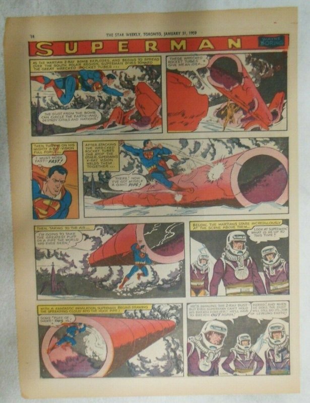 Superman Sunday Page #1005 by Wayne Boring from 2/1/1959 Tabloid Page Size