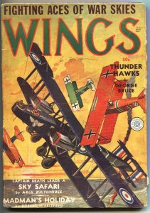 WINGS-1939 FALL-FICTION HOUSE AVIATION WAR PULP-CAPTAIN DANGER STORY-RARE