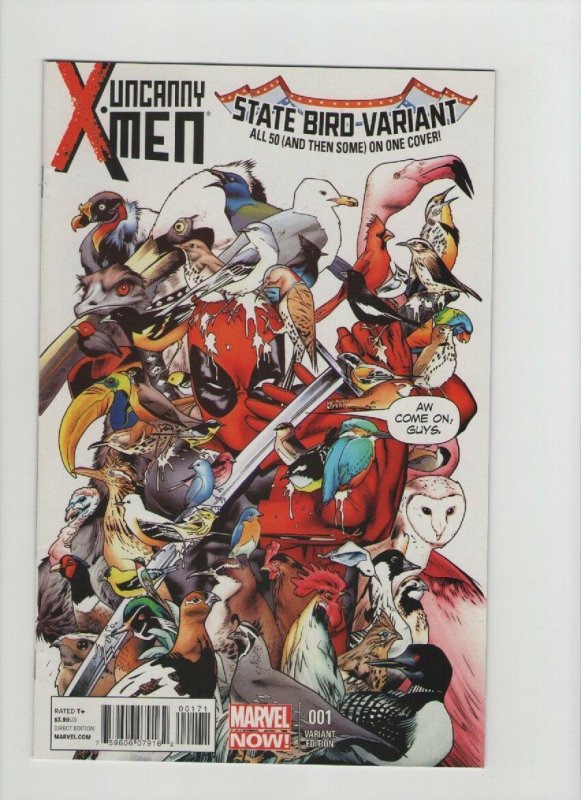 Uncanny X-Men #1 - State Bird Variant Cover Deadpool! - 2013 (Grade 9.2) WH