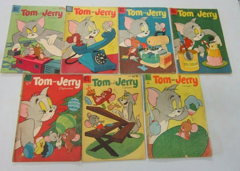 Tom and Jerry comic lot 7 different books (mostly Silver Age) 