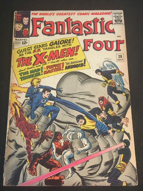 THE FANTASTIC FOUR #28 X-Men X-Over, Fair Condition