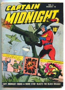 Captain Midnight #6 comic book 1943-Fawcett-Hitler panel-WWII tommy gun