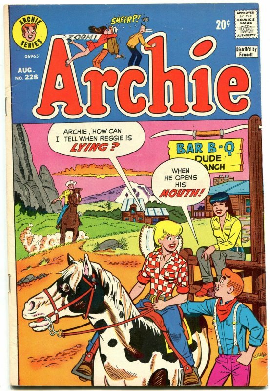 Archie #228 1973-Betty-Veronica-Jughead- Western Cowboy Dude Ranch cover