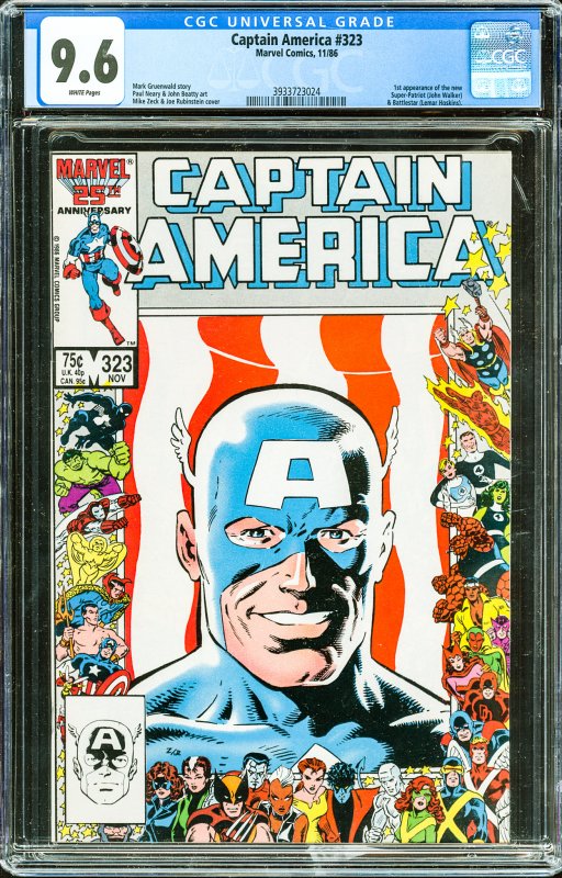 Captain America #323 (1986) CGC Graded 9.6-1st app,  Super-Patriot & Battlestar