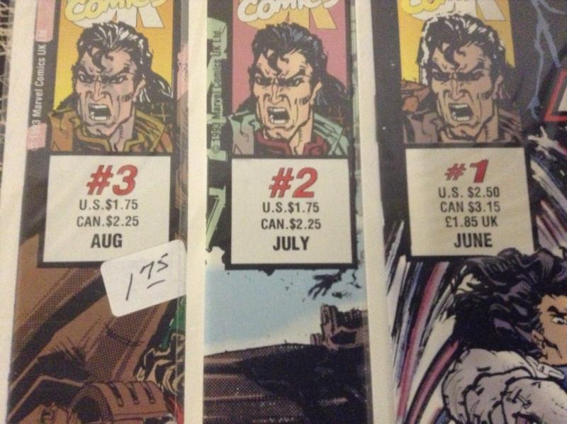 Lot Of 3 Shadow Riders Marvel Comic Books # 1 2 3 Ghost Rider Cable X-Force!! Q9