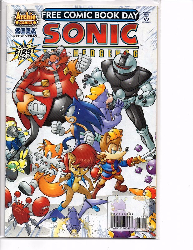 2008 Free Comic Book Day Lot Superman, Gumby, Sonic the Hedgehog