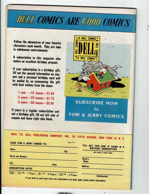 Tom & Jerry Comics # 62 FN Dell Comic Book Funny Animal Lawnmower JL1