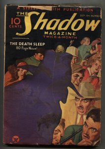 The Shadow--October 15 1934-- Death Sleep--Maxwell Grant--Pulp Magazine