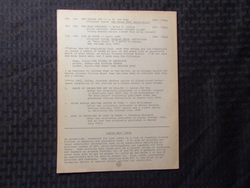 1977 The SCIENCE-FICTION COLLECTOR Fanzine #3 FN 6.0 Heath Knowledge