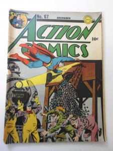 Action Comics #67 (1943) GD+ Cond cover detached, 2 in tear front & back cover