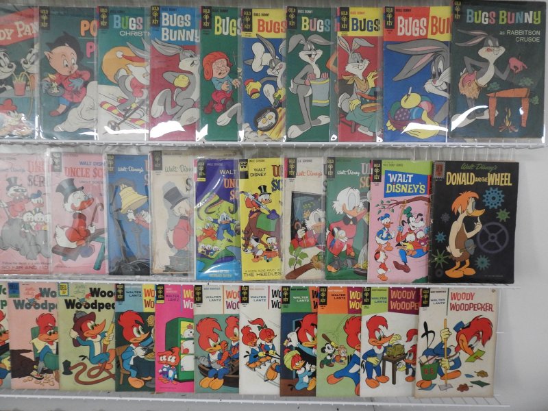 Huge Lot of  150+ Comics W/ Bugs Bunny, Mickey Mouse, Uncle Scrooge! Avg. VG