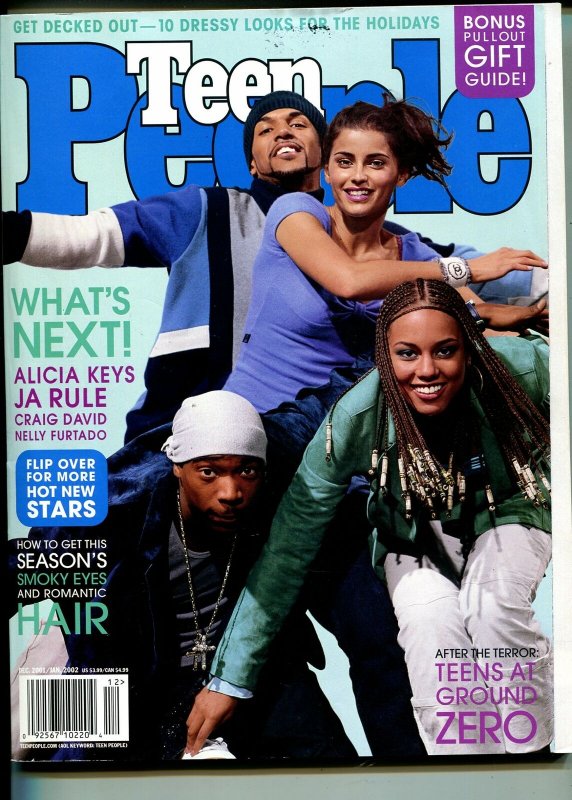 Teen People 12/2001 & 1/2002-dual covers-Alicia Key-Ashton Kutcher-Ja Rule-FN/VF