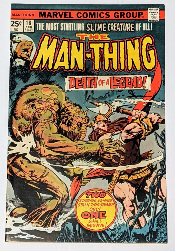 Man-Thing #16 (Apr 1975, Marvel) VF- 7.5 Steve Gerber story