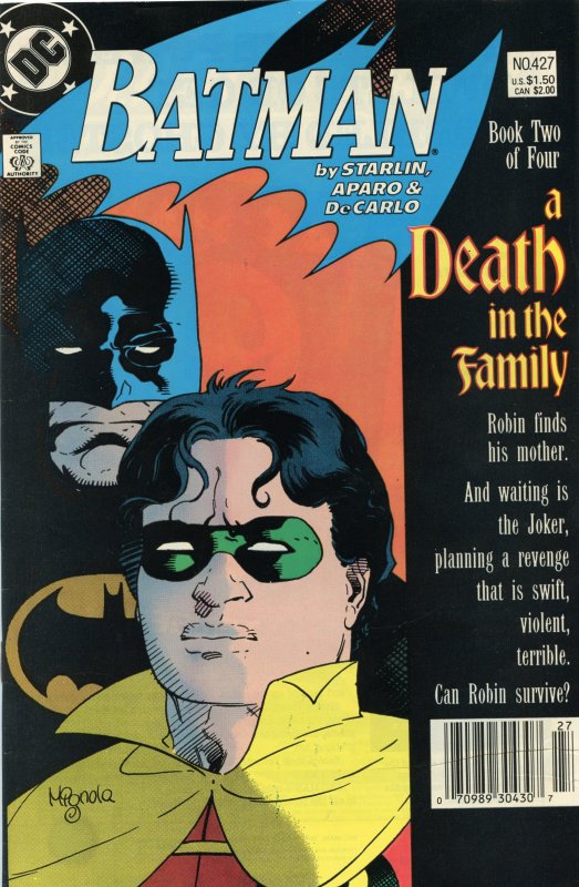 Batman #427 Newsstand Edition (1988) Death in Family Part 2 Comic Book FN- 5.5